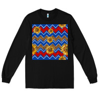 Black 4th of july sunflower seamless  pattern Long Sleeve Tee - BundleAndBundleShop