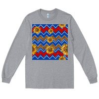 Heather Grey 4th of july sunflower seamless  pattern Long Sleeve Tee - BundleAndBundleShop