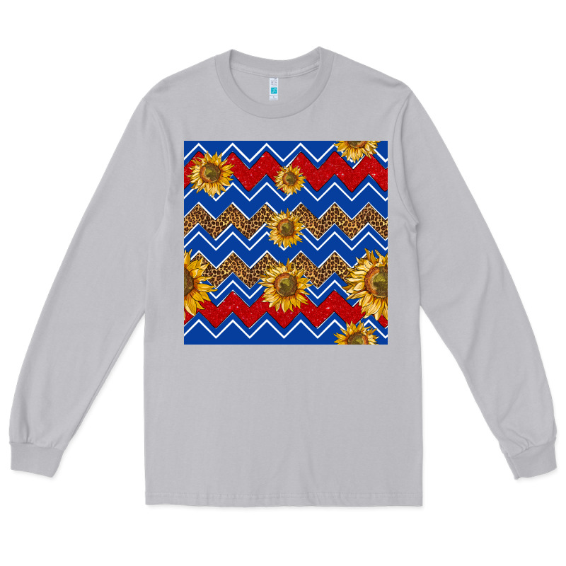 4th Of July Sunflower Seamless  Pattern Long Sleeve Tee by BundleAndBundleShop | Teevron