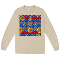 Mushroom 4th of july sunflower seamless  pattern Long Sleeve Tee - BundleAndBundleShop