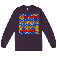 Plum 4th of july sunflower seamless  pattern Long Sleeve Tee - BundleAndBundleShop