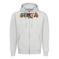 Dove Grey western christmas santa claus sunflowers and cactus Zipper Hoodie - Jasminsmagicworld