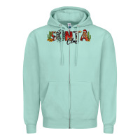 Seafoam western christmas santa claus sunflowers and cactus Zipper Hoodie - Jasminsmagicworld
