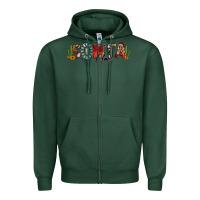 Sports Green western christmas santa claus sunflowers and cactus Zipper Hoodie - Jasminsmagicworld