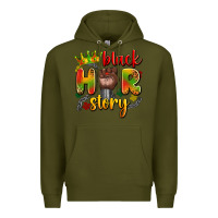 Army Green black her story Premium Hoodie - Artiststas
