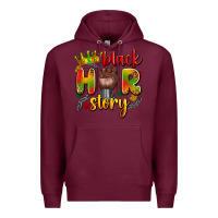 Burgundy black her story Premium Hoodie - Artiststas
