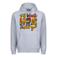 Heather Grey black her story Premium Hoodie - Artiststas