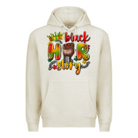 Oatmeal Heather black her story Premium Hoodie - Artiststas