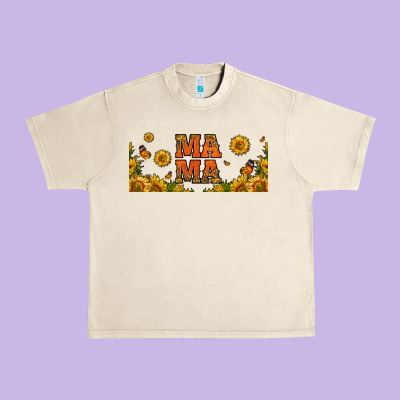Sunflowers And Butterflies Mama 16oz Libbey Cup Urban Heavy Tee Designed By Hra Design Shop