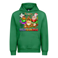 Emerald happy hallothanksmas coffee cups with ghost turkey Urban Hoodie - texasbilliewilder