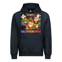 Navy happy hallothanksmas coffee cups with ghost turkey Urban Hoodie - texasbilliewilder