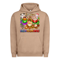 Pigment Burro happy hallothanksmas coffee cups with ghost turkey Urban Hoodie - texasbilliewilder