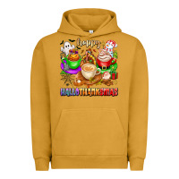 Pigment Peanut Butter happy hallothanksmas coffee cups with ghost turkey Urban Hoodie - texasbilliewilder