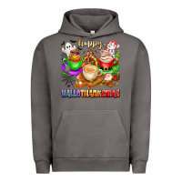Pigment Tornado happy hallothanksmas coffee cups with ghost turkey Urban Hoodie - texasbilliewilder