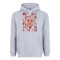 Heather Grey merry christmas smiling face Heavyweight Hoodie - MaliasSmallBusiness