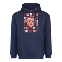 Navy merry christmas smiling face Heavyweight Hoodie - MaliasSmallBusiness