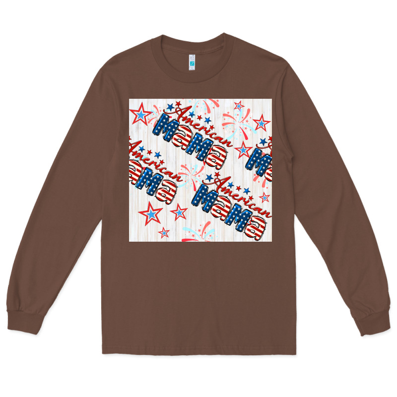 American Mama Seamless Pattern Long Sleeve Tee by BundleAndBundleShop | Teevron