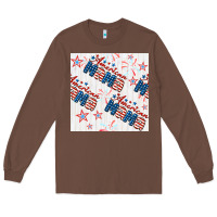 Chestnut american mama seamless pattern Long Sleeve Tee - BundleAndBundleShop
