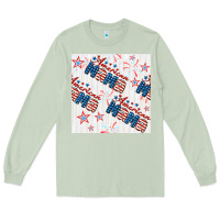 Matcha american mama seamless pattern Long Sleeve Tee - BundleAndBundleShop