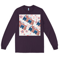 Plum american mama seamless pattern Long Sleeve Tee - BundleAndBundleShop