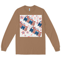 Toasted Coconut american mama seamless pattern Long Sleeve Tee - BundleAndBundleShop