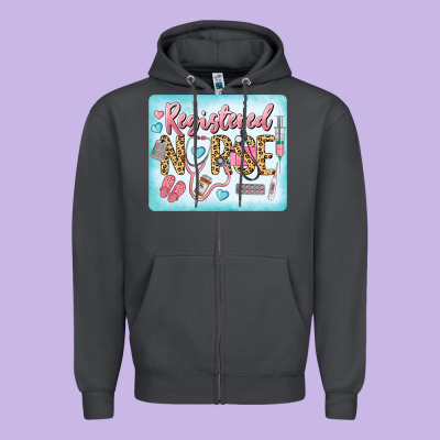 Western Registered Nurse Zipper Hoodie Designed By Lillyallendesigns