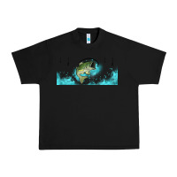 Black jumping bass fishing 16oz libbey cup Urban Heavy Tee - HRA Design Shop
