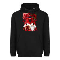Black valentines day gnomies Heavyweight Hoodie - NancyCooperArtShop