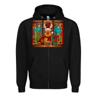 Black western christmas reindeer Zipper Hoodie - Jasminsmagicworld