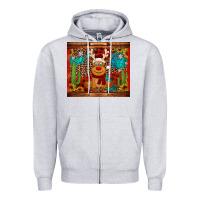 Heather Grey western christmas reindeer Zipper Hoodie - Jasminsmagicworld