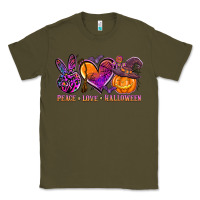 Army Green peace love halloween Classic Tee - AdoDesignShop