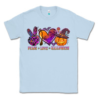 Dusty Blue peace love halloween Classic Tee - AdoDesignShop