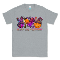 Heather Grey peace love halloween Classic Tee - AdoDesignShop