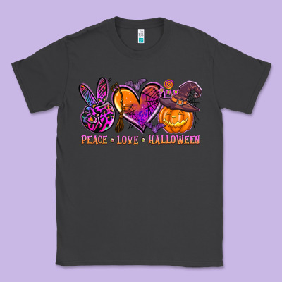 Peace Love Halloween Classic Tee Designed By Adodesignshop