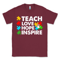 Burgundy Teach Love Hope Inspire Classic Tee - CowhideDigitalArt