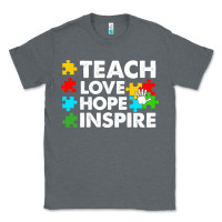 Charcoal Heather Teach Love Hope Inspire Classic Tee - CowhideDigitalArt