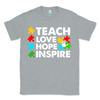 Heather Grey Teach Love Hope Inspire Classic Tee - CowhideDigitalArt