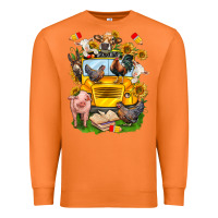 Carrot farm animals with school bus Premium Sweatshirt - NancyCooperArtShop