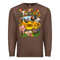 Chestnut farm animals with school bus Premium Sweatshirt - NancyCooperArtShop