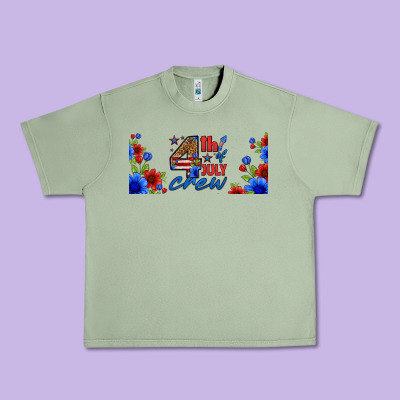 Floral 4th Of July Crew 16oz Libbey Cup Urban Heavy Tee Designed By Hra Design Shop