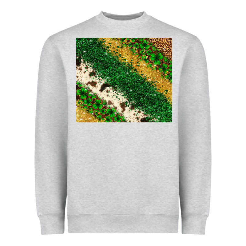 St. Patrick's Day Leopard Cowhide Glitter Tumbler Heavyweight Sweatshirt by Neo Western | Teevron
