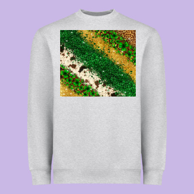 St. Patrick's Day Leopard Cowhide Glitter Tumbler Heavyweight Sweatshirt Designed By Neo Western