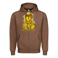 Chestnut they never fight alone yellow ribbon with boxing g Zipper Hoodie - NancyCooperArtShop