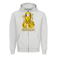 Dove Grey they never fight alone yellow ribbon with boxing g Zipper Hoodie - NancyCooperArtShop
