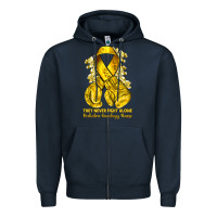 Navy they never fight alone yellow ribbon with boxing g Zipper Hoodie - NancyCooperArtShop