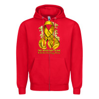 Red they never fight alone yellow ribbon with boxing g Zipper Hoodie - NancyCooperArtShop