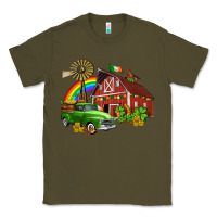 Army Green barn st patricks with truck and shamrocks Classic Tee - AdoDesignShop