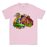 Bubblegum Pink barn st patricks with truck and shamrocks Classic Tee - AdoDesignShop