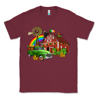 Burgundy barn st patricks with truck and shamrocks Classic Tee - AdoDesignShop