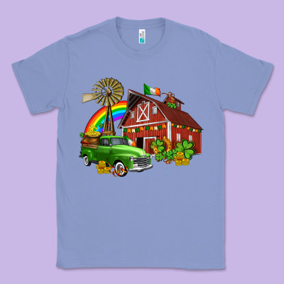 Barn St Patricks With Truck And Shamrocks Classic Tee Designed By Adodesignshop